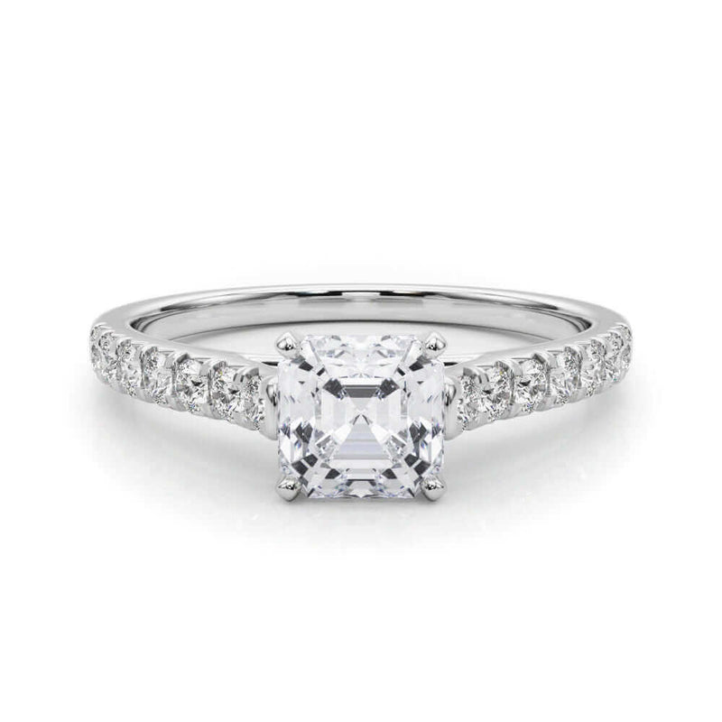 2 Carat Princess and Round Lab Grown Diamond Engagement Ring for Women