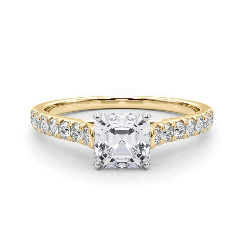 2 Carat Princess and Round Lab Grown Diamond Engagement Ring for Women