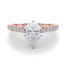 JewelMore 2 Carat Pear Shape and Round Lab Grown Diamond Engagement Ring for Women| 14K Gold | 1.70 Carat Center stone | F-G Color, VS-SI Clarity | Beautiful Set | 30 Day Free Return