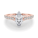 JewelMore 2 Carat Round & Marquise Lab Grown Diamond Engagement Ring for Women | 14K Gold | 1.70 Carat Center stone |F-G Color, VS-SI Clarity | Fine Collection | 30 Day Free Return