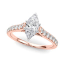 2 Carat Round & Marquise Lab Grown Diamond Engagement Ring for Women