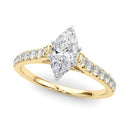 2 Carat Round & Marquise Lab Grown Diamond Engagement Ring for Women