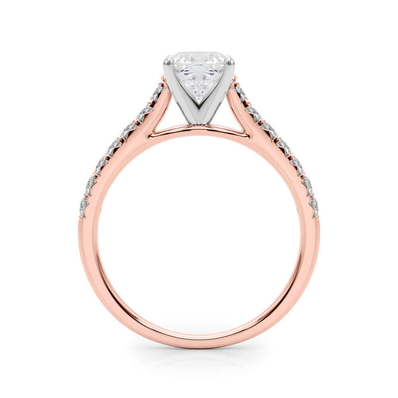 JewelMore 2 Carat CUSHION Lab Grown Diamond Engagement Ring for Women | 14K Gold | 1.70 Carat Center stone |F-G Color, VS-SI Clarity | Fine Collection | 30 Day Free Return