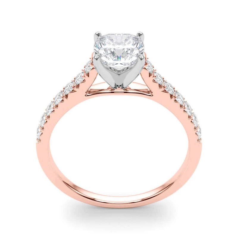 JewelMore 2 Carat CUSHION Lab Grown Diamond Engagement Ring for Women | 14K Gold | 1.70 Carat Center stone |F-G Color, VS-SI Clarity | Fine Collection | 30 Day Free Return