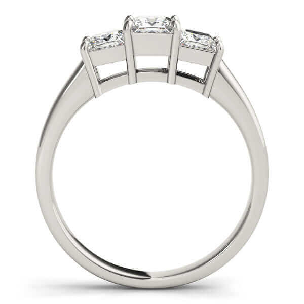 3 stones Princess Lab Grown Diamond Engagement Ring