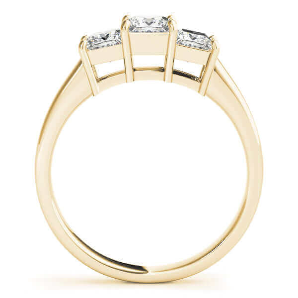 JewelMore 1 Carat and 2 Carat 3 stones Princess Lab Grown Diamond Engagement Ring for Women | 14K Gold | F-G Color, VS-SI Clarity | Beautiful Set | 30 Day Free Return