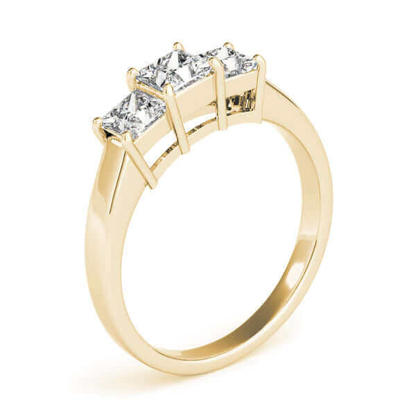 JewelMore 1 Carat and 2 Carat 3 stones Princess Lab Grown Diamond Engagement Ring for Women | 14K Gold | F-G Color, VS-SI Clarity | Beautiful Set | 30 Day Free Return