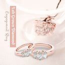 JewelMore 1.5 Carat and 2.5 Carat 3 stones Oval Lab Grown Diamond Engagement Ring for Women | 14K Gold | F-G Color, VS-SI Clarity | Outstanding Designed Set | 30 Day Free Return