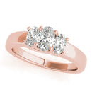 3 stones Oval Lab Grown Diamond Engagement Ring for Women 
