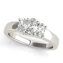 3 stones Oval Lab Grown Diamond Engagement Ring for Women 