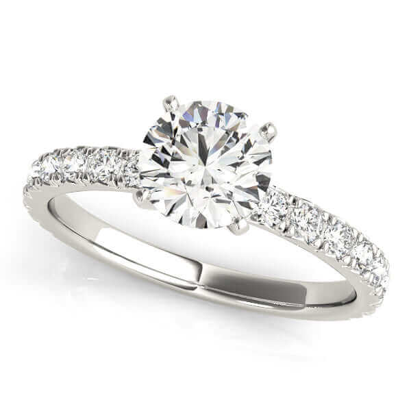 Round Lab Grown Diamond Graduated Engagement Ring for Women
