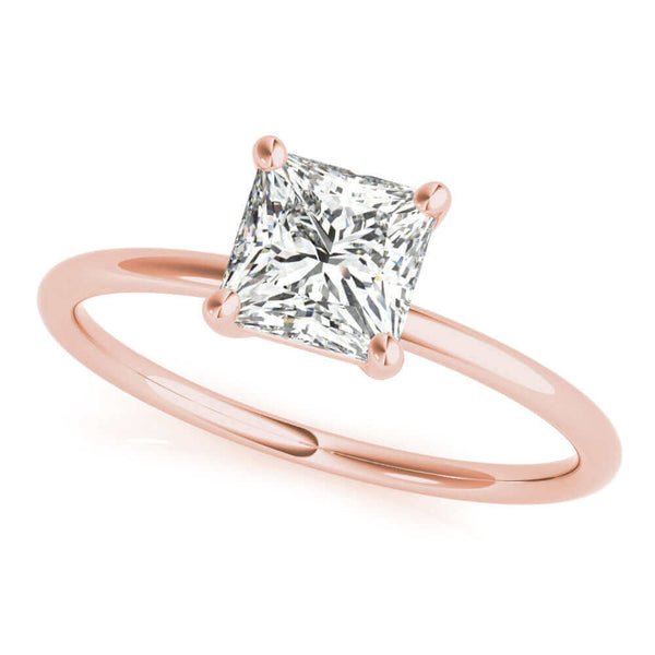 JewelMore 1 Carat to 3 Carat Solitaire Princess Lab Grown Diamond Graduated Engagement Ring for Women | 14K Gold | F-G Color, VS-SI Clarity | Luxury Collection | 30 Day Free Return