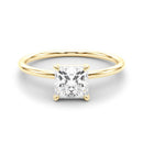 JewelMore 1 Carat to 3 Carat Solitaire Princess Lab Grown Diamond Graduated Engagement Ring for Women | 14K Gold | F-G Color, VS-SI Clarity | Luxury Collection | 30 Day Free Return