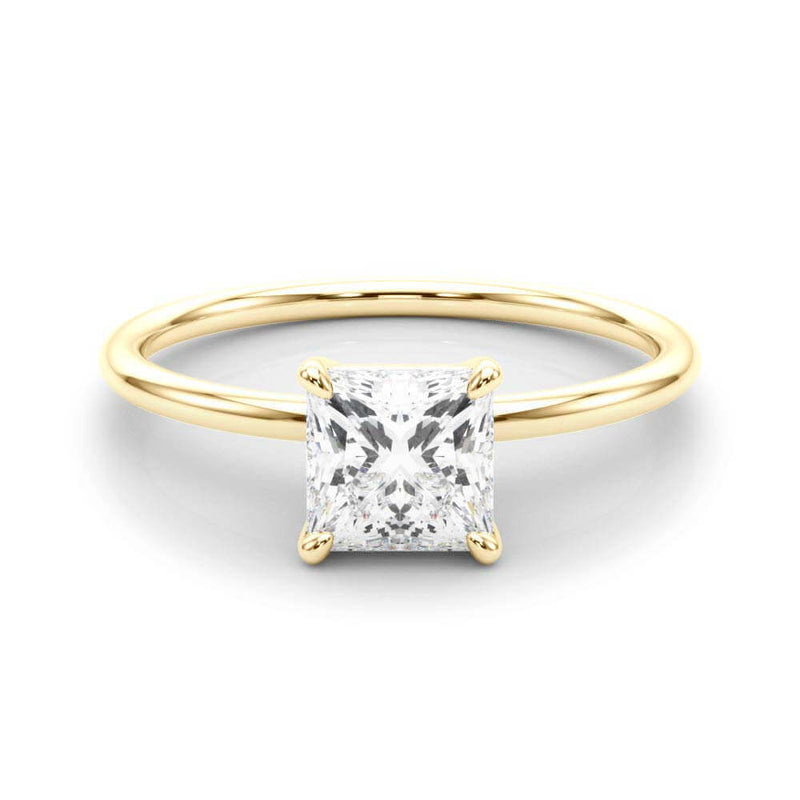 JewelMore 1 Carat to 3 Carat Solitaire Princess Lab Grown Diamond Graduated Engagement Ring for Women | 14K Gold | F-G Color, VS-SI Clarity | Luxury Collection | 30 Day Free Return