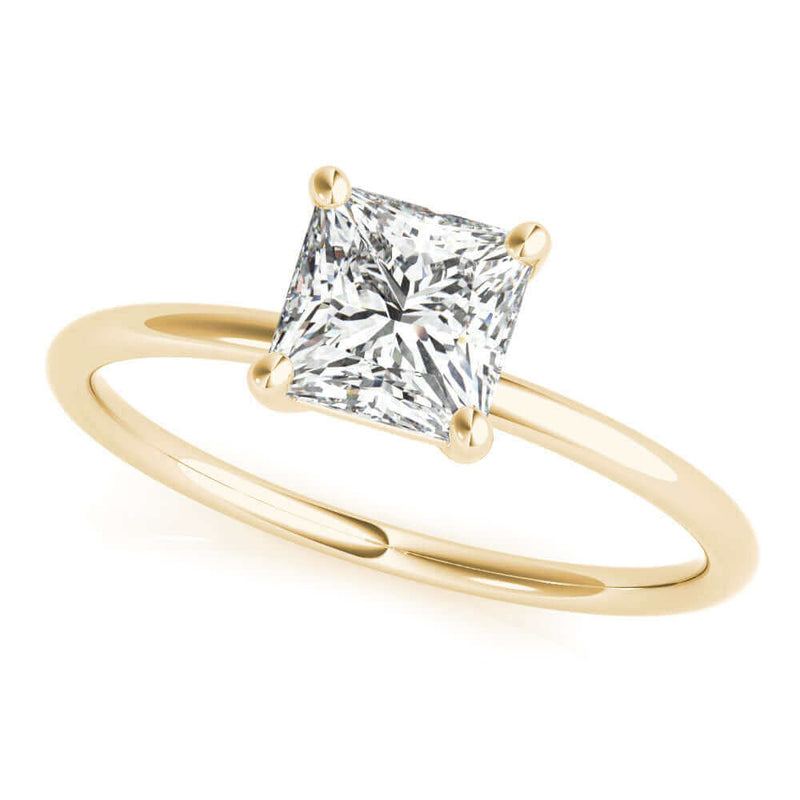 JewelMore 1 Carat to 3 Carat Solitaire Princess Lab Grown Diamond Graduated Engagement Ring for Women | 14K Gold | F-G Color, VS-SI Clarity | Luxury Collection | 30 Day Free Return