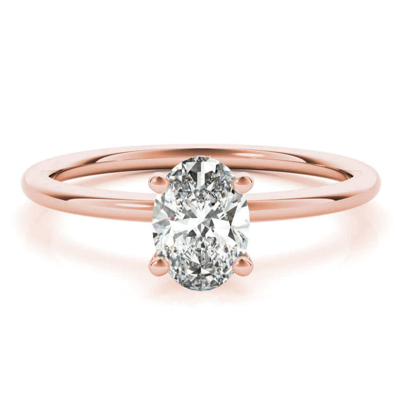 JewelMore 1 Carat to 3 Carat Solitaire Oval Lab Grown Diamond Graduated Engagement Ring for Women | 14K Gold | F-G Color, VS-SI Clarity | Beautiful Set | 30 Day Free Return
