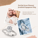 JewelMore 1 Carat to 3 Carat Oval Lab Grown Diamond Graduated Engagement Ring for Women | 14K Gold | F-G Color, VS-SI Clarity | Fair Collection | 30 Day Free Return