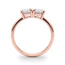 JewelMore 2.25 Carat Oval and Emerald Cut Lab Grown Diamond Graduated Engagement Ring for Women| 14K Gold |F-G Color, VS-SI Clarity | Amazing Collection | 30 Day Free Return