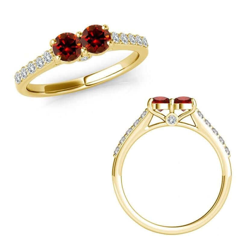 I Love Us™  Two-Stone Ring 3/4 ct tw Diamonds 14K White Gold  "My Best friend is My true love™", Two Stone Ring, JewelMORE.com  - JewelMORE.com