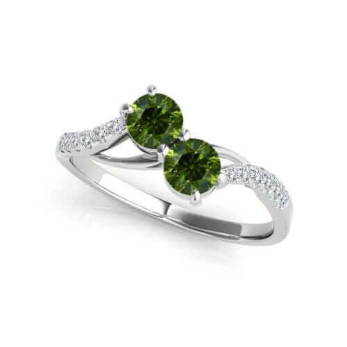 I Love Us™  Two-Stone Ring 1/2ct tw Diamonds 14K White Gold  "My Best friend is My true love™", Two Stone Ring, JewelMORE.com  - JewelMORE.com