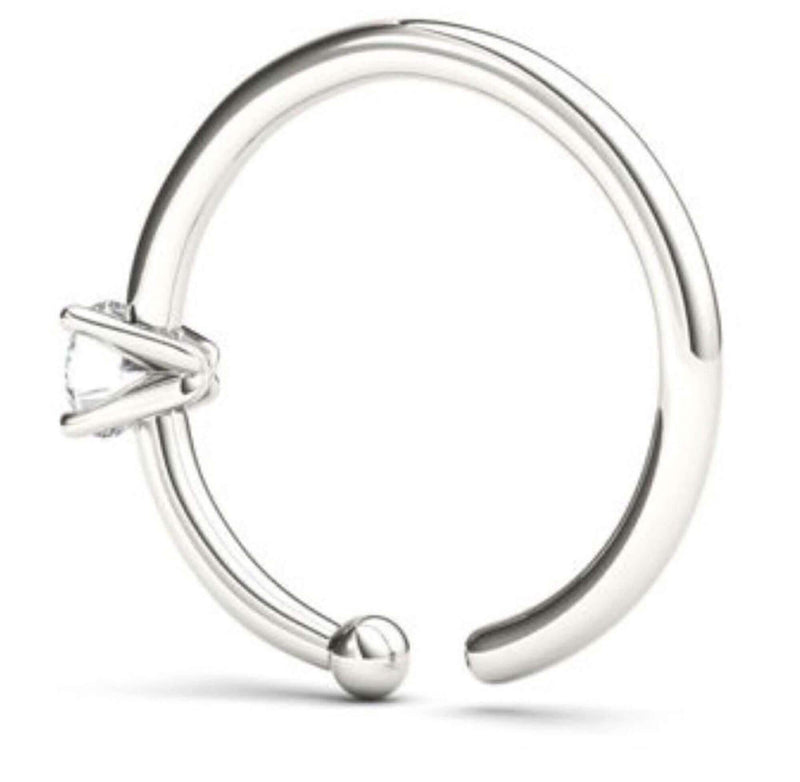 Diamond Nose Ring Hoop