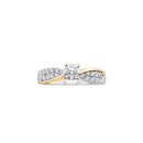 Two-Tone Bypass Pave set diamond enegagment Ring 