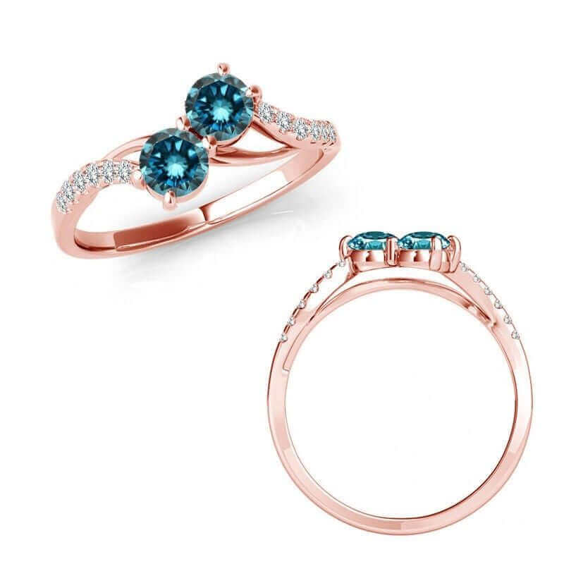 I Love Us™  Two-Stone Ring 1/2ct tw Diamonds 14K White Gold  "My Best friend is My true love™", Two Stone Ring, JewelMORE.com  - JewelMORE.com