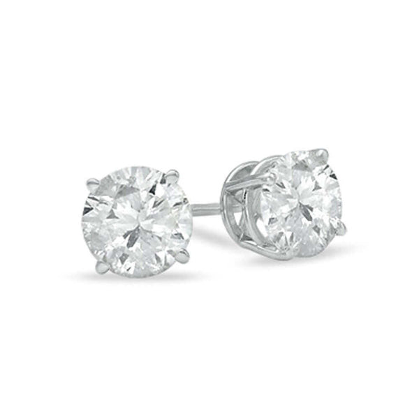 Round-Cut Diamond Stud Earrings