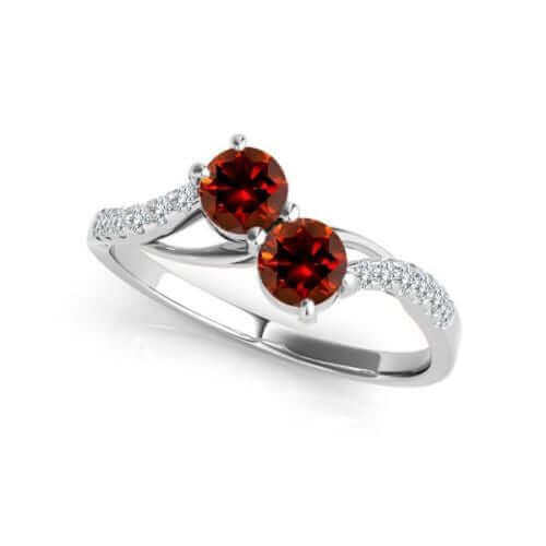 I Love Us™  Two-Stone Ring 1/2ct tw Diamonds 14K White Gold  "My Best friend is My true love™", Two Stone Ring, JewelMORE.com  - JewelMORE.com