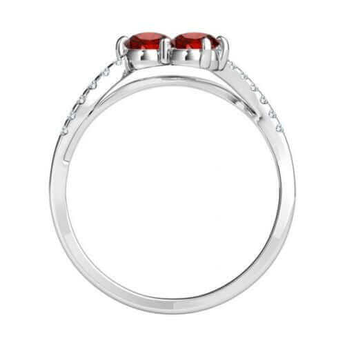 I Love Us™  Two-Stone Ring 1/2ct tw Diamonds 14K White Gold  "My Best friend is My true love™", Two Stone Ring, JewelMORE.com  - JewelMORE.com