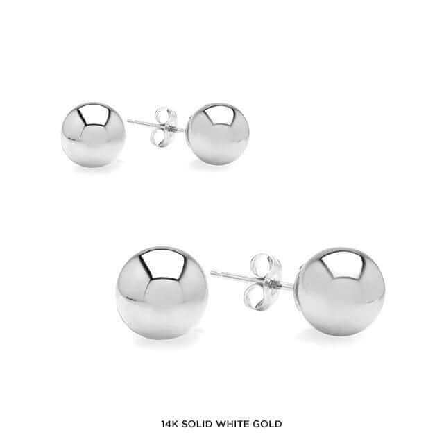 14-Karat Solid Gold Ball Stud Earrings 6MM
