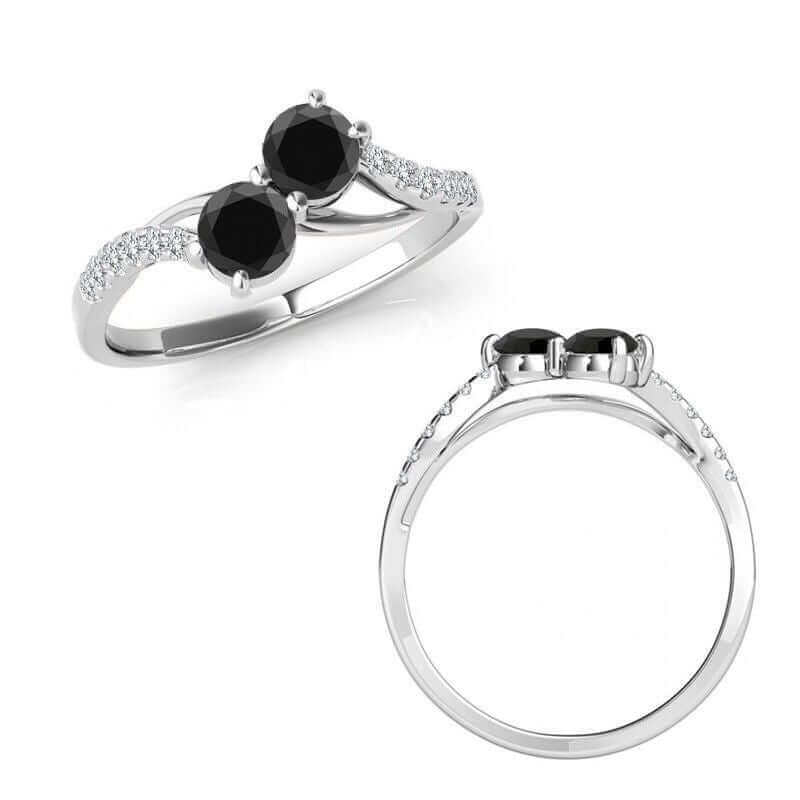 I Love Us™  Two-Stone Ring 1/2ct tw Diamonds 14K White Gold  "My Best friend is My true love™", Two Stone Ring, JewelMORE.com  - JewelMORE.com