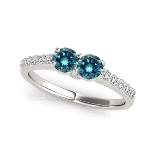 I Love Us™  Two-Stone Ring 3/4 ct tw Diamonds 14K White Gold  "My Best friend is My true love™", Two Stone Ring, JewelMORE.com  - JewelMORE.com