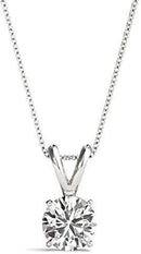 4-Prong Set Solitaire Diamond Pendant Necklace