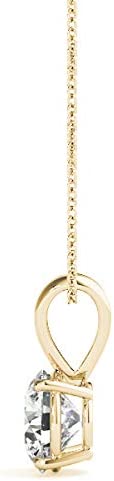 4-Prong Set Solitaire Diamond Pendant Necklace