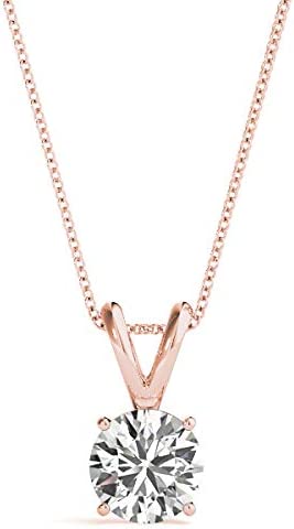 4-Prong Set Solitaire Diamond Pendant Necklace