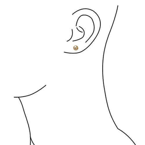 14-Karat Solid Gold Ball Stud Earrings 6MM