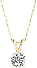 4-Prong Set Solitaire Diamond Pendant Necklace