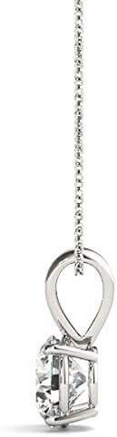 4-Prong Set Solitaire Diamond Pendant Necklace