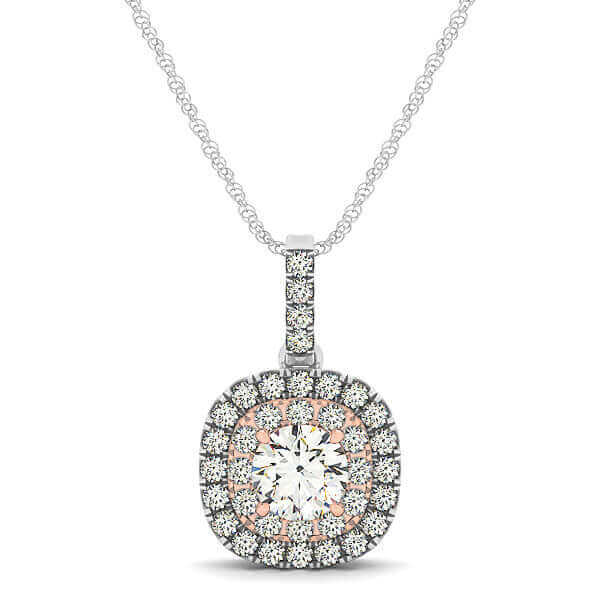 Diamond Double Halo Pendant