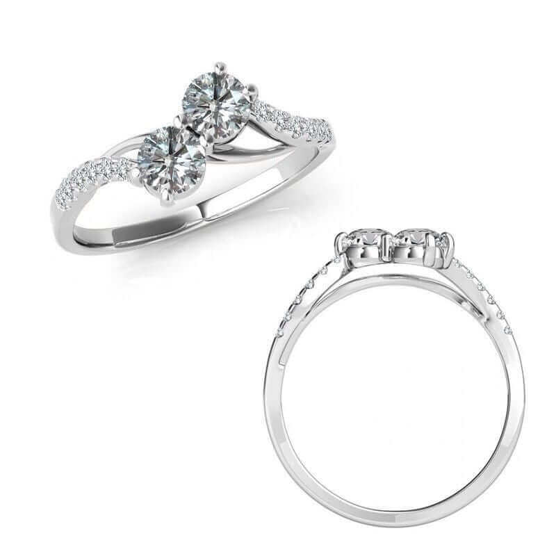 I Love Us Two-Stone Ring