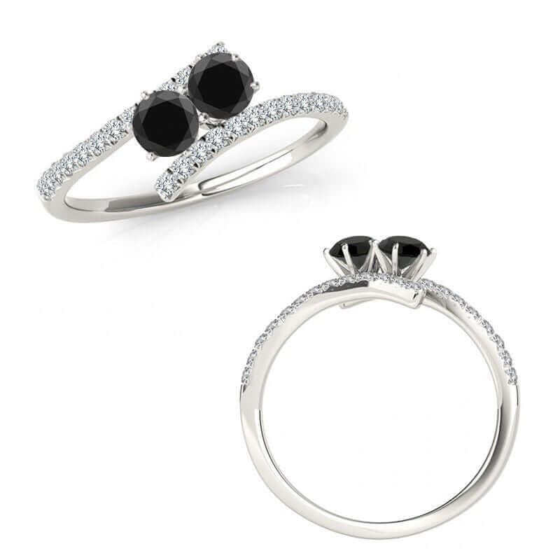 I Love Us™  Two-Stone Ring 3/4ct ct tw Diamonds 14K White Gold  "My Best friend is My true love™", RINGS, JewelMORE.com  - JewelMORE.com