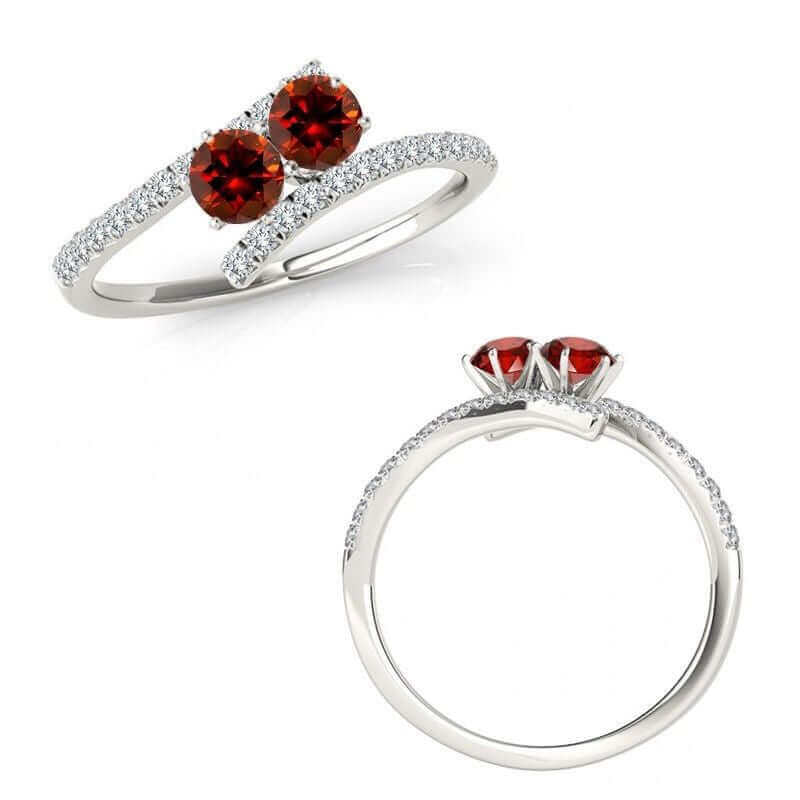 I Love Us™  Two-Stone Ring 3/4ct ct tw Diamonds 14K White Gold  "My Best friend is My true love™", RINGS, JewelMORE.com  - JewelMORE.com
