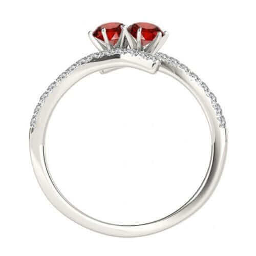 I Love Us™  Two-Stone Ring 3/4ct ct tw Diamonds 14K White Gold  "My Best friend is My true love™", RINGS, JewelMORE.com  - JewelMORE.com