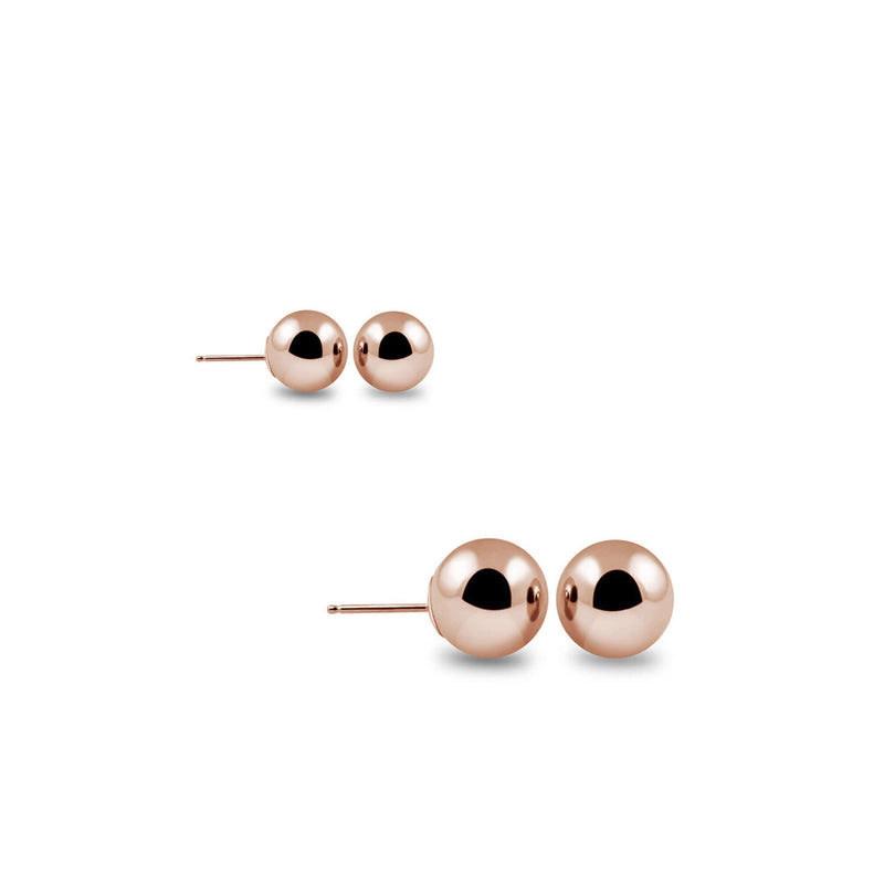 Karat Solid Gold Ball Studs - Assorted Colors