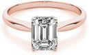 Rose Gold Emerald-Cut Diamond Solitaire Engagement Ring 