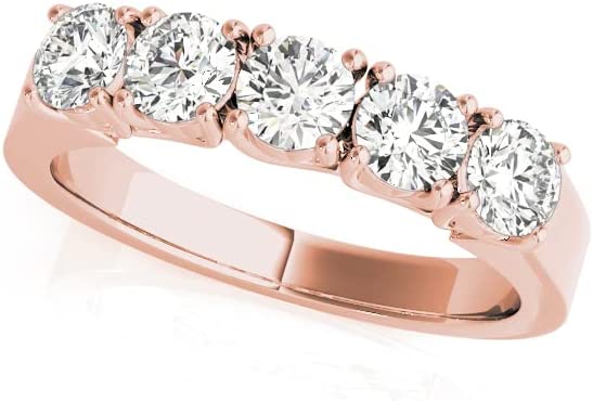 Five Stone Wedding Anniversary Stackable Ring Band