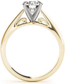 JewelMore 0.5 Carat & 1 Carat Certified 14K Round Solitaire Classice Engagement Ring for Women (I-J Color, I2-I3 Clarity)