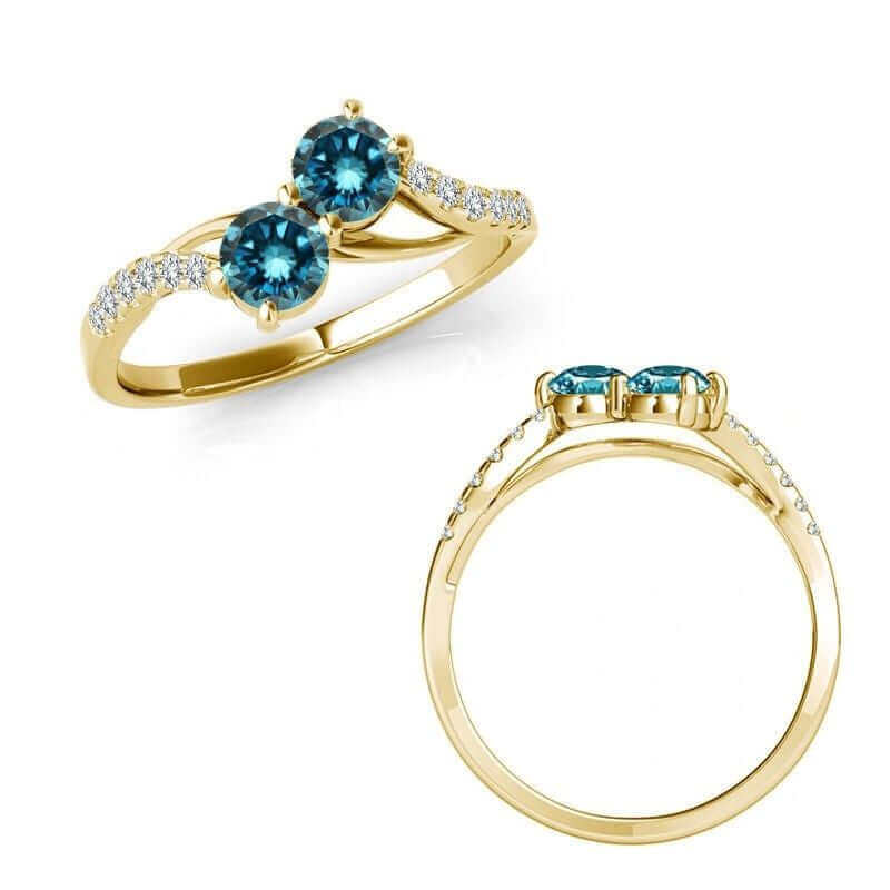 I Love Us™  Two-Stone Ring 1/2ct tw Diamonds 14K White Gold  "My Best friend is My true love™", Two Stone Ring, JewelMORE.com  - JewelMORE.com