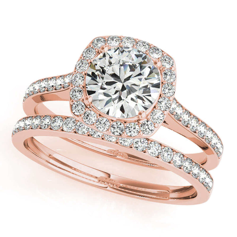 Halo Engagement & Wedding Band Set